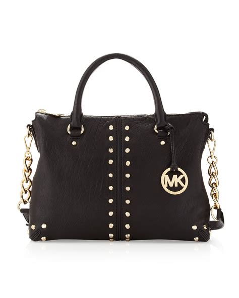 michael kors black handbags|michael kors black studded bag.